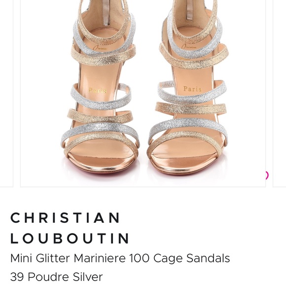 Christian Louboutin Gold Silver Mariniere Glitter - Picture 4 of 13